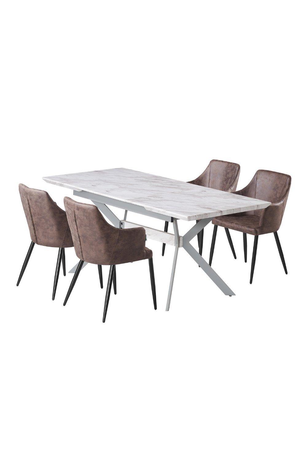 'Zarah Blaze' LUX Dining Set with a Table & 4 Chairs